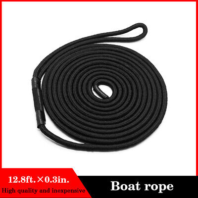 Black Braid Rope Dock Line Mooring Rope Marine Boat Ropes 4 Sizes
