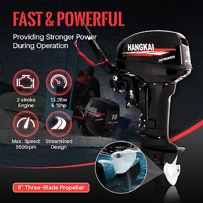 Hangkai 18hp 2-stroke Outboard Motor Boat Engine Water Cooling Cdi System