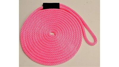 Solid Braid Nylon Dock Line 58 X 40 - Floats Made In Usa Pink